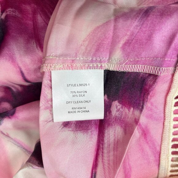 $598 NWOT JOHNNY WAS Jade Silk Blend Floral Ruffles Tiered Midi DRESS Size L - Picture 9 of 12